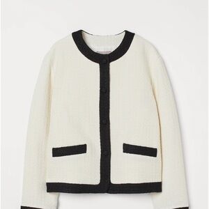 UEC H&M black & cream Bouclé jacket size large worn once